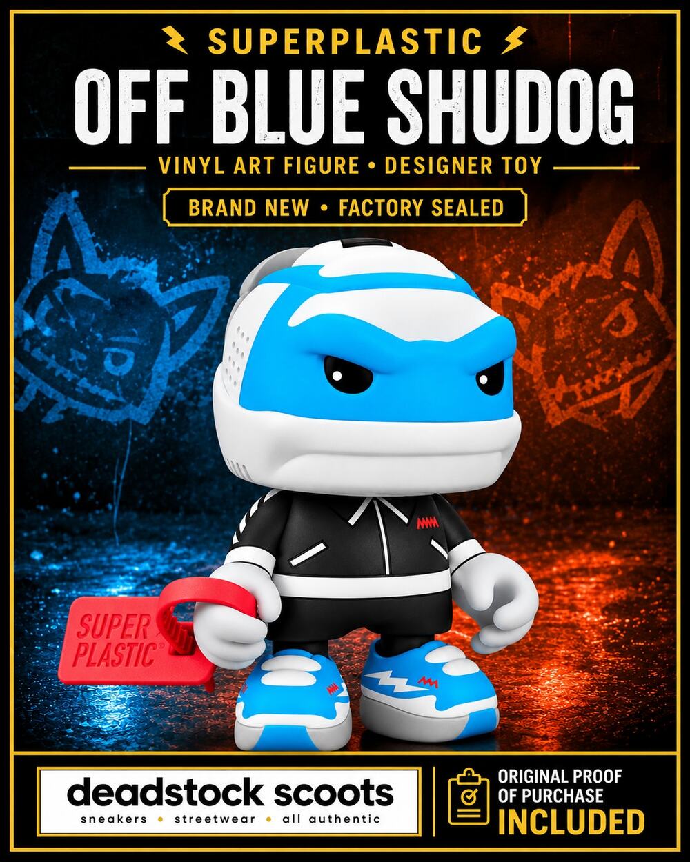 Superplastic OFF BLUE SHUDOG Vinyl Art Figure Designer Toy